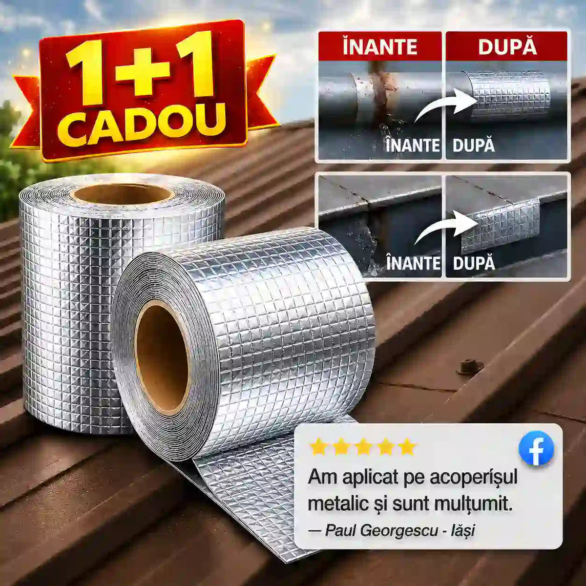 Bandă pentru crăpături, scurgeri și infiltrații (1+1 GRATIS)